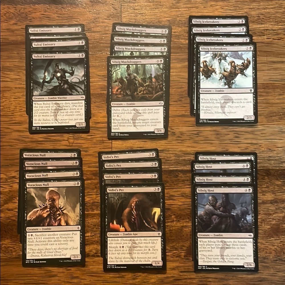 MTG Card Set - Black Zombies ~ magic the gathering game vintage collectors mana